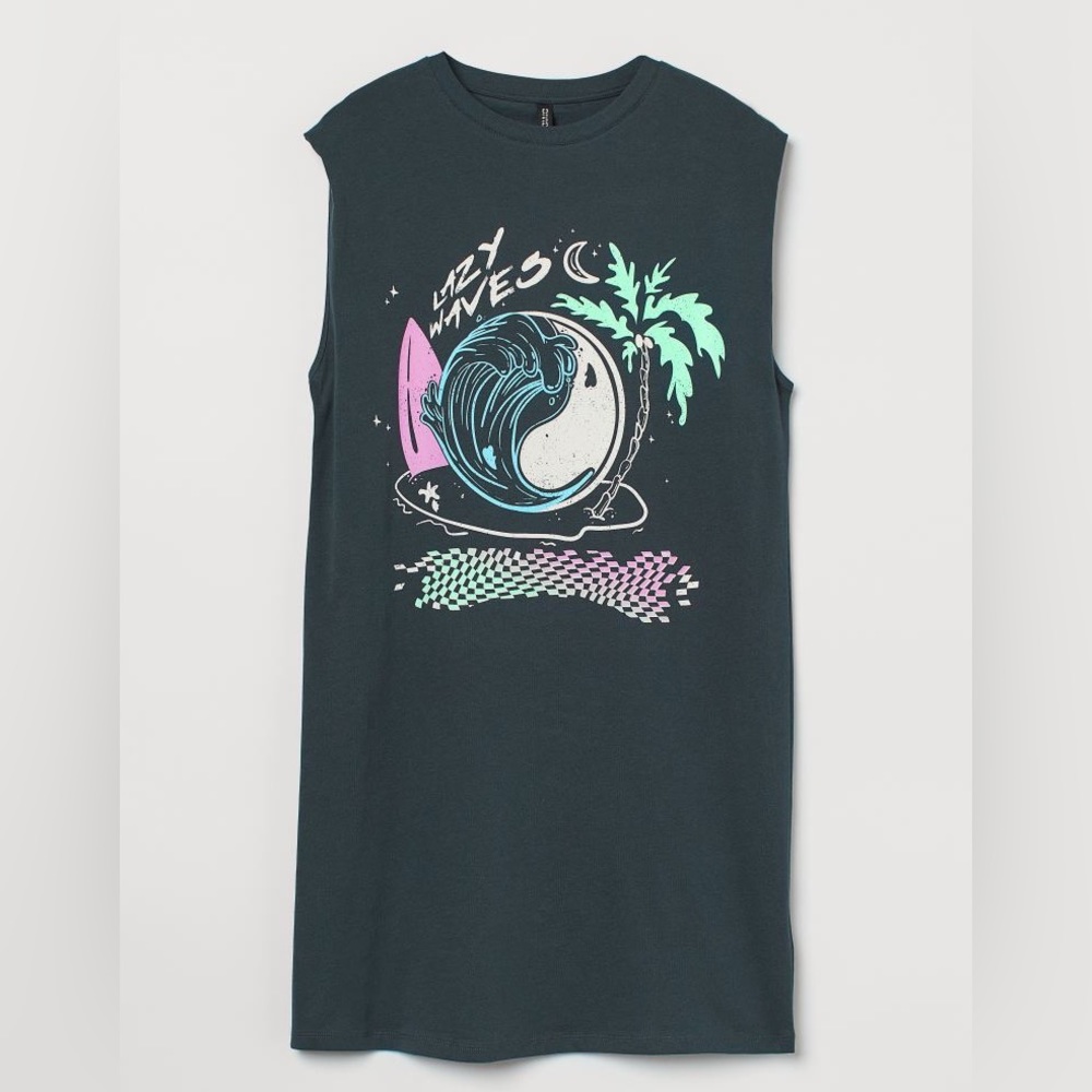 T-shirt dress, room to move, comfortable fabric